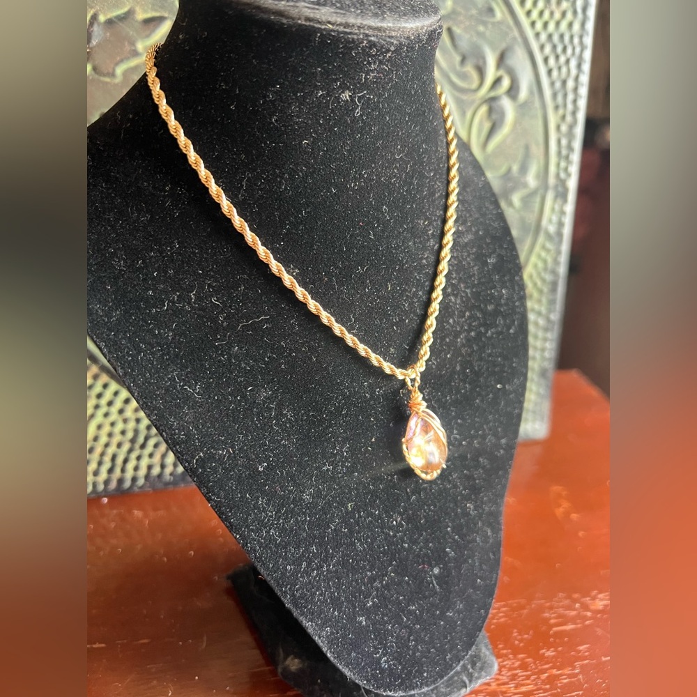 Gold-Filled Choker with Ametrine Pendant — Artist Wire Work - Picture 4 of 15